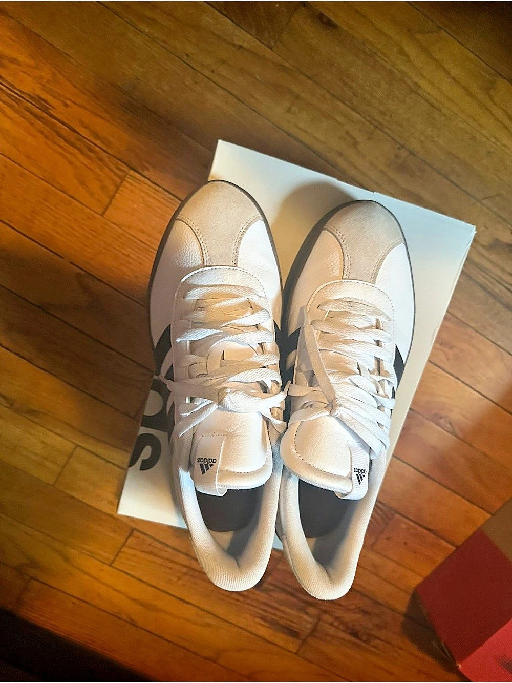 adidas VL Court 3.0 Sneakers White & Black US Men 10 Like New